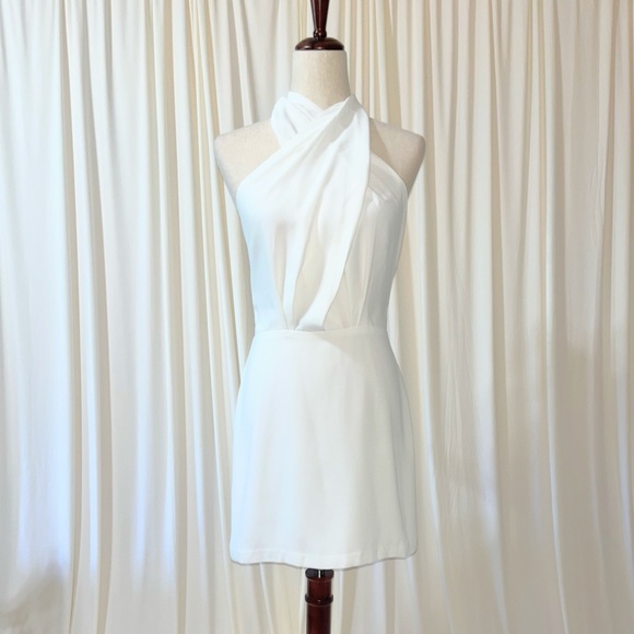 Amanda Uprichard Mezcal Cross Front Halter Mini Dress - Picture 4 of 7